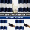 DriftAway Navy Striped Room Darkening Curtains Patriotic Horizontal Stripe Classic Grommet Drapes for Bedroom Living Room Thermal Insulated Panels for Boys Kids Holidays July 4th Labor Day view 3