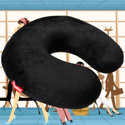 Bookishbunny Soft Memory Foam U Shaped Travel Pillow Neck Support Headrest Cushion (Black)