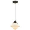 Westinghouse Lighting 6346500 Wanda One-Light Indoor Mini Pendant with Turn Knob, Oil Rubbed Bronze Finish with Frosted Opal Glass view 1
