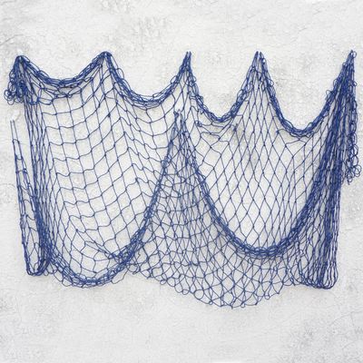 Bilipala Decorative Fish Netting, Fishing Net Decor, Ocean Pirate Beach Theme Party Decorations, Mediterranean Decor, Blue