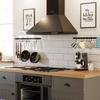 Wallniture Casto 30" Gourmet Kitchen Rail with 15 S Hooks for Hanging Kitchen Utensils Set and Cookware, Iron, Frosty Black view 2