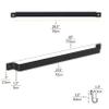 Wallniture Casto 30" Gourmet Kitchen Rail with 15 S Hooks for Hanging Kitchen Utensils Set and Cookware, Iron, Frosty Black view 3