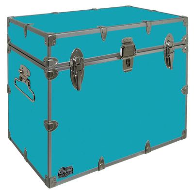 C&N Footlockers - XL Graduate Storage Trunk - Made in the USA - STEEL Footlocker for College Dorm Room & Summer Camp - 32 x 18 x 18.5 Inches (Teal)