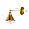 LITFAD Adjustable Wall Lighting Fixture Brass Finish 1 Light Wall Sconce 7" Industrial Wall Lamp with Cone Shade for Bedroom Living Room Restaurant view 2
