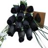 The Original Wooden Rose Halloween All Black Gothic Flower Bouquet Closed Bud (1 Dozen) view 1