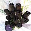 The Original Wooden Rose Halloween All Black Gothic Flower Bouquet Closed Bud (1 Dozen) view 3