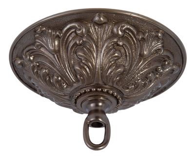 B&P Lamp Antique Bronze Finish Cast Brass Screw Collar Canopy Kit