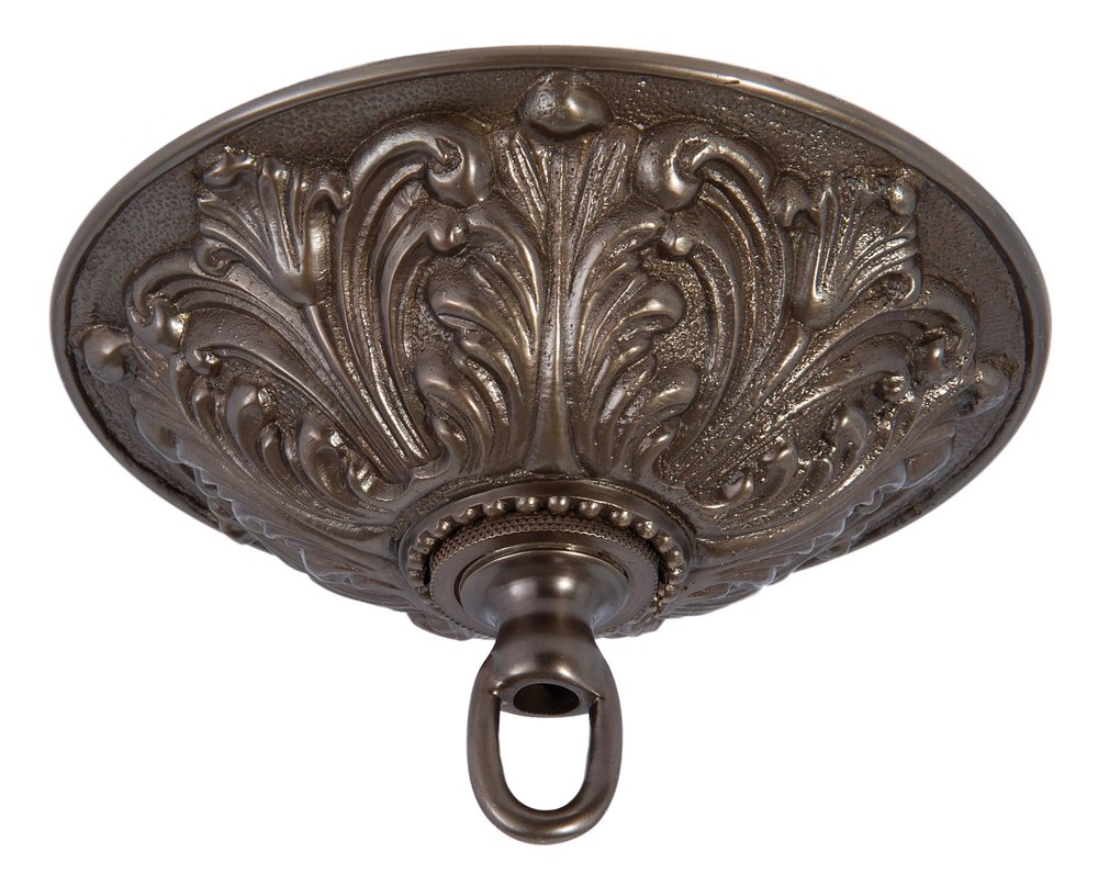 B&P Lamp Antique Bronze Finish Cast Brass Screw Collar Canopy Kit