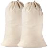 Handy Laundry Cotton Bag, 2 Pack - 24" x 36" - Sturdy, 100% Cotton, Locking Drawstring Closure for Easy Carrying, Perfect Laundry Bag for College Students Living in Dorms. view 1