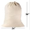 Handy Laundry Cotton Bag, 2 Pack - 24" x 36" - Sturdy, 100% Cotton, Locking Drawstring Closure for Easy Carrying, Perfect Laundry Bag for College Students Living in Dorms. view 2