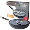 DaTerra Cucina 11" Nonstick Ceramic Frying Pan with Lid  Oven & Induction Safe, High Heat Resistant Nonstick Cookware, Dishwasher Safe, Durable & Stylish - Volcanic Black Speckled  Made in Italy view 1