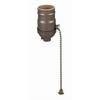 B&P Lamp Pull Chain (On-Off) Med. Base Lamp Socket with Antique Brass Finish view 2