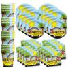 School Bus Birthday Party Supplies Set Plates Napkins Cups Tableware Kit for 16 view 1