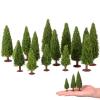 15pcs Model Trees Mixed Miniature Tree 2.36-3.93 Inch Artificial Pine Fake Cedar Diorama Plants Train Green Scenery Landscape Christmas Village Architecture DIY Crafts Fairy Garden Accessories view 1