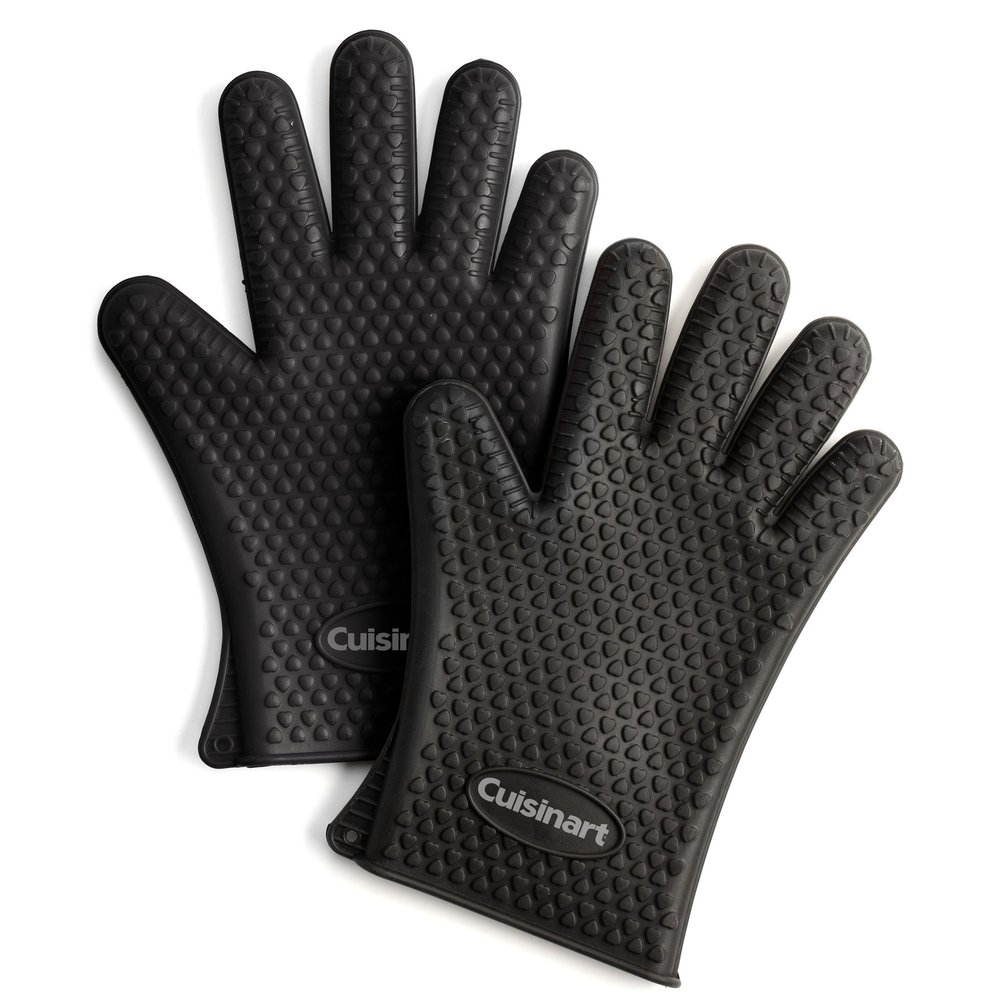 Cuisinart Heat Resistant Silicone Grilling Gloves for Indoor and Outdoor Cooking, Grilling, One Size
