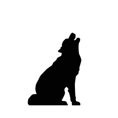Cardboard People Howling Wolf Silhouette Life Size Cardboard Cutout Standup
