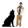 Cardboard People Howling Wolf Silhouette Life Size Cardboard Cutout Standup view 3
