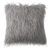 Phantoscope Faux Fur Pillow Cover Decorative Fluffy Throw Pillow Mongolian Soft Fuzzy Pillow Case Cushion Cover for Bedroom and Couch, Gray 18 x 18 Inches view 1
