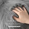 Phantoscope Faux Fur Pillow Cover Decorative Fluffy Throw Pillow Mongolian Soft Fuzzy Pillow Case Cushion Cover for Bedroom and Couch, Gray 18 x 18 Inches view 2