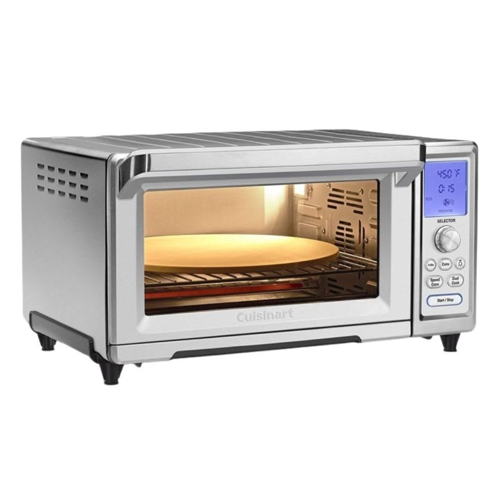 Cuisinart Chefs Convection Toaster Oven, 1800-Watt Electric Oven with 15 Cooking Functions, Fits 13" Pizza, 9"x13" Baking Pan, and Full-Size Chicken, Nonstick Interior, TOB-260N1NAS, Stainless Steel