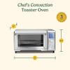 Cuisinart Chefs Convection Toaster Oven, 1800-Watt Electric Oven with 15 Cooking Functions, Fits 13" Pizza, 9"x13" Baking Pan, and Full-Size Chicken, Nonstick Interior, TOB-260N1NAS, Stainless Steel view 3