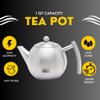 Venoly Stainless Steel Tea Pot With Removable Infuser For Loose Leaf and Tea Bags, Hot Water Fast to Boil, Dishwasher Safe and Heat Resistant (Silver, 1 Quarts/Liters) view 3