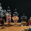 MyGift Clear Glass Apothecary Jars with Lid, Decorative Footed Vase, Candy Buffet Containers Set of 3 view 2