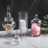 MyGift Clear Glass Apothecary Jars with Lid, Decorative Footed Vase, Candy Buffet Containers Set of 3 view 4