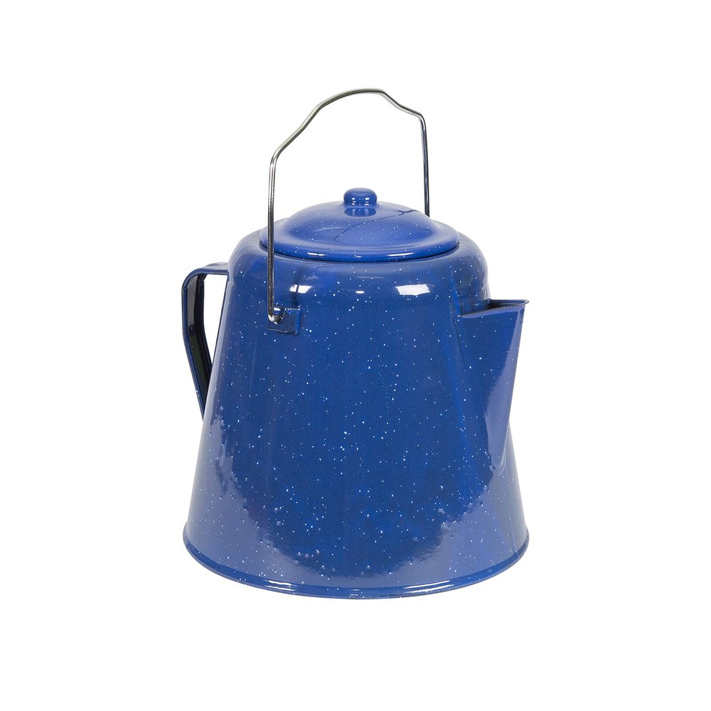 Stansport Enamel Coffee Pot 20 Cup (10348), Blue, 9.25" L x 9.25" W x 9.5" H