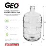 Geo Sports Bottles 3 Gallon Round Glass Carboy Fits 30mm Cork Finish or 55mm Push Cap Home Brew (Clear Glass) (BT3GG) view 3