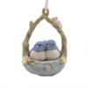 Fine Porcelain HE601-68 Double Blue Birds with Pink Roses Ornament, 4" H view 1