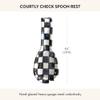 MACKENZIE-CHILDS Enamel Spoon Rest, Kitchen Spoon Holder and Utensil Rest for Stovetop, Black-and-White Courtly Check view 4