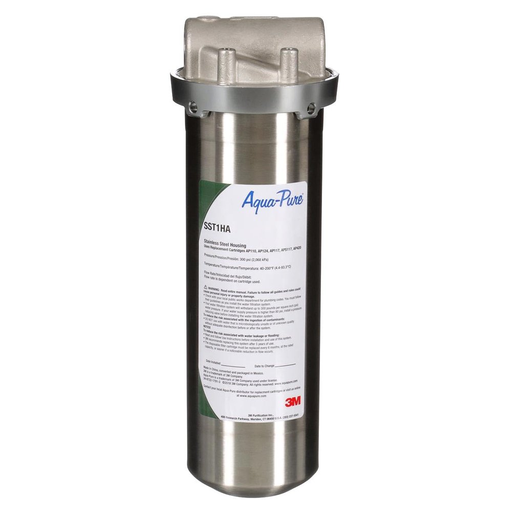 3M Aqua-Pure Whole House Std. Dia. Stainless Steel Filter Housing SST1HA. Heavy Duty Construction, Built to Last