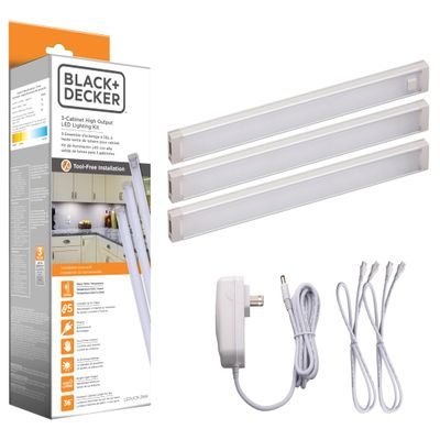 PureOptics LED Under Cabinet Lighting Kit, 3-Bars, 9 Inches Each, DIY Tool-Free Installation, Warm White, 2700K, 1080 Lumens, 15 Watts, Home Accent (LEDUC9-3WK)