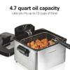 Hamilton Beach Electric Deep Fryer with 3 Baskets and Lid, 4.5 Liters / 19 Cups Oil Capacity, Temperature Control, View Window, Professional Style, 1800 Watts, Stainless Steel (35034) view 2