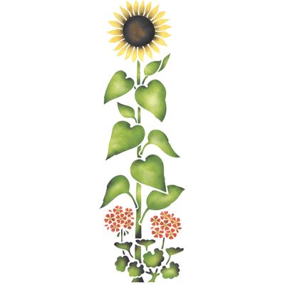Tall Sunflower Wall Stencil SKU #984 by Designer Stencils
