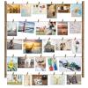 Love-KANKEI Wood Picture Photo Frame for Wall Decor 2629 inch with 30 Clips and Adjustable Twines Collage Artworks Prints Multi Pictures Organizer and Hanging Display Frames Gift Carbonized Black view 1