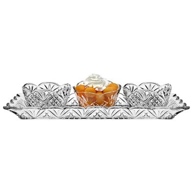 Godinger Dublin Relish Server Tray Set with Tray & Relish Bowls, 4 Piece Set