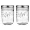 Ball Jar with Lid and Band - Pick Your Size and Color (Clear, Wide Mouth Pint - 16 oz.) Pack Of 2 view 1