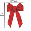 Rocky Mountain Goods Red Bow - Christmas Wreath Bow - Indoor/Outdoor - Waterproof Velvet - Tie Included for Easy Hanging (12") view 2