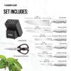 Farberware Self-Sharpening Knife Block Set, 13-Piece Kitchen Knife Set with EdgeKeeper Technology, High-Carbon Stainless Steel Blades, Ergonomic Hollow Handles, Black Wood Block view 3
