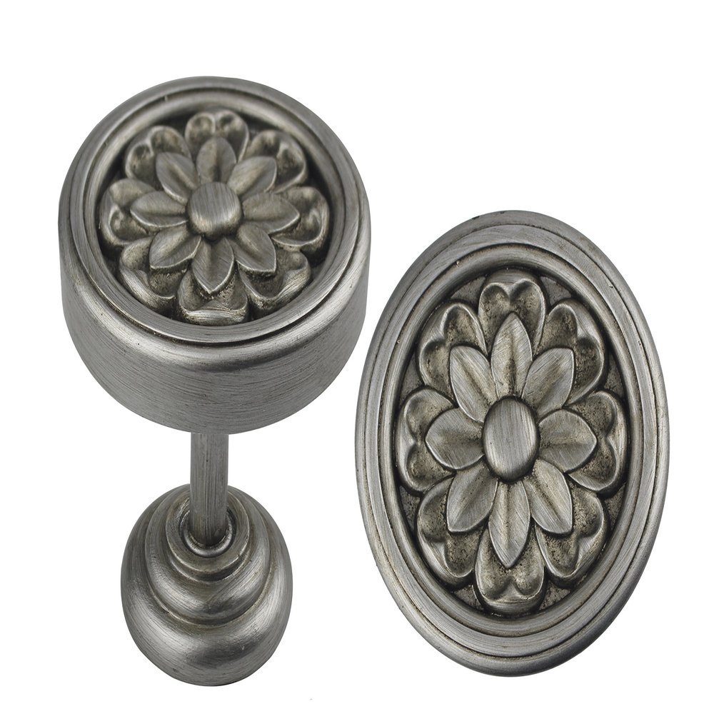 Urbanest Set of 2 Primrose Medallion Drapery Holdbacks, English Pewter