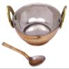 ibaexports Specially Designed Authentic Indian Traditional Style Copper Steel Serveware Karahi With Spoon Tableware Dinnerware view 4