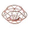 Fashioncraft Geometric Design Rose Gold Metal tealight Candle Holder view 1
