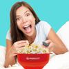 Collapsible Silicone Microwave Hot Air Popcorn Popper Bowl With Lid and Handles - Red view 3