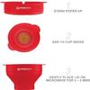Collapsible Silicone Microwave Hot Air Popcorn Popper Bowl With Lid and Handles - Red view 4