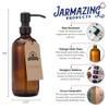 Amber Glass Jar Soap and Lotion Dispenser with Matte Black Pump - 16 oz - by Jarmazing Products view 2