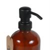 Amber Glass Jar Soap and Lotion Dispenser with Matte Black Pump - 16 oz - by Jarmazing Products view 3