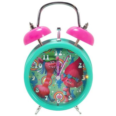 DREAMWORKS TROLLS Trolls Alarm Clock Girls Room Light Up Poppy Bell Alarm, Twin Bell, Alarm Clock, 6 Inches (H) x 4 Inches (W), Multicolor, Green