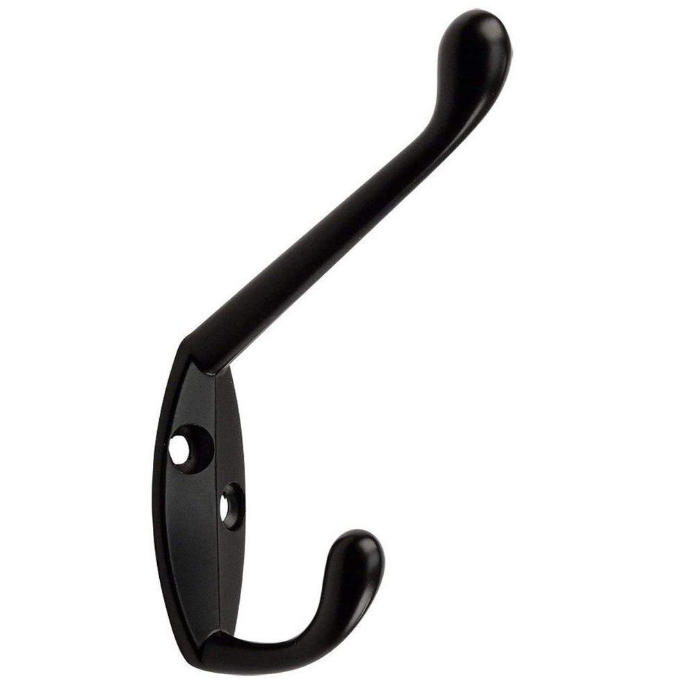 Cosmas 5 Pack 31153FB Flat Black Heavy Duty Coat & Hat Hook